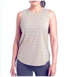 Athleta Cloudlight Striped Tank Top Light Green/White. Women.Workout.Sz L